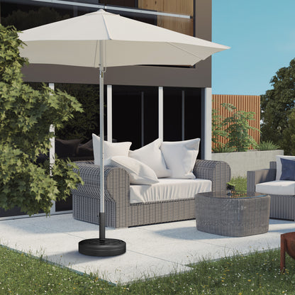 Outsunny Base De Sombrilla Redondo Rellenable De Cemento Ø45x36 Cm Negro_1