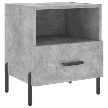 Mesita De Noche Madera Ingeniería Gris Hormigón 40x35x47,5 Cm_0