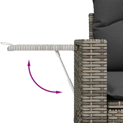 Set De Sofás De Jardín 7 Pzas Con Cojines Ratán Sintético Gris / Vetonek_4
