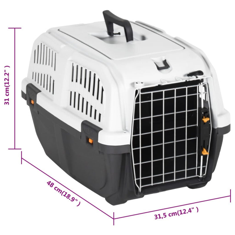 Vidaxl Transportín De Mascota Puerta Metal Polipropileno 48x31,5x31 Cm_5
