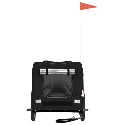 Remolque De Bicicleta Mascotas Hierro Tela Oxford Negro_3