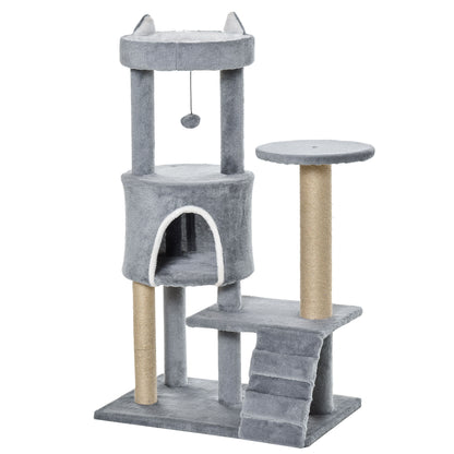 Pawhut Árbol Rascador Para Gatos Mediano De 5 Niveles Gris_3