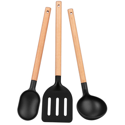 Batería Cocina Inducción Aluminio Fundido Antiadherente Sin Pfoa Set Cazuelas Sartén Utensilios Smile Mgk-23 Negro_5