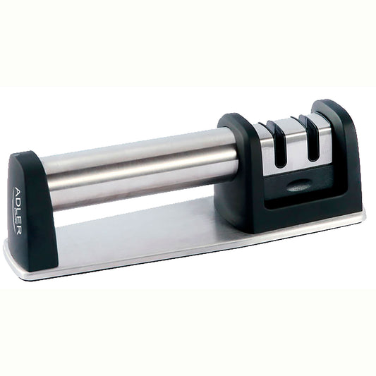Afilador De Cuchillos Profesional, Afilado En 2 Etapas: Afilado Y Pulido, Carburo - Cerámica Adler Ad4489 Negro/plata_0