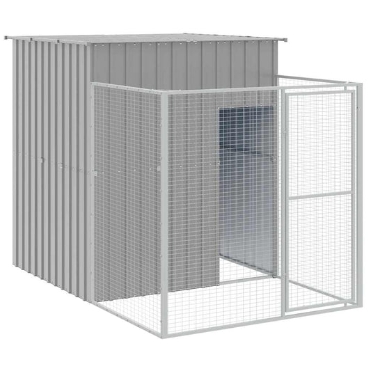Caseta Perros Corral Acero Galvanizado Gris Claro 165x251x181cm_0