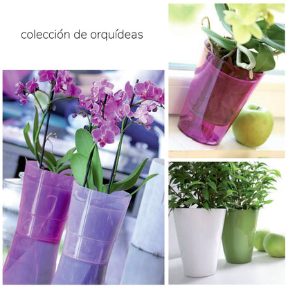 Maceta Coubi Orchid 1,1l., Dimensiones (mm) 125x125x147, Color Violeta Transparente