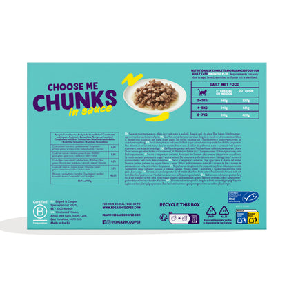 Multipack 24x85g Pedaços em Molho Edgard &amp; Cooper Comida Húmida