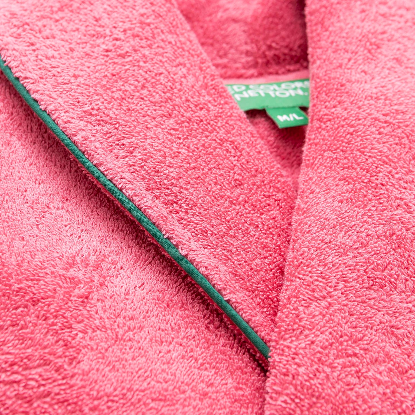 Albornoz M/l 420gsm 100% Algodon C/ Logo Bordado Rosa Core Benetton_2