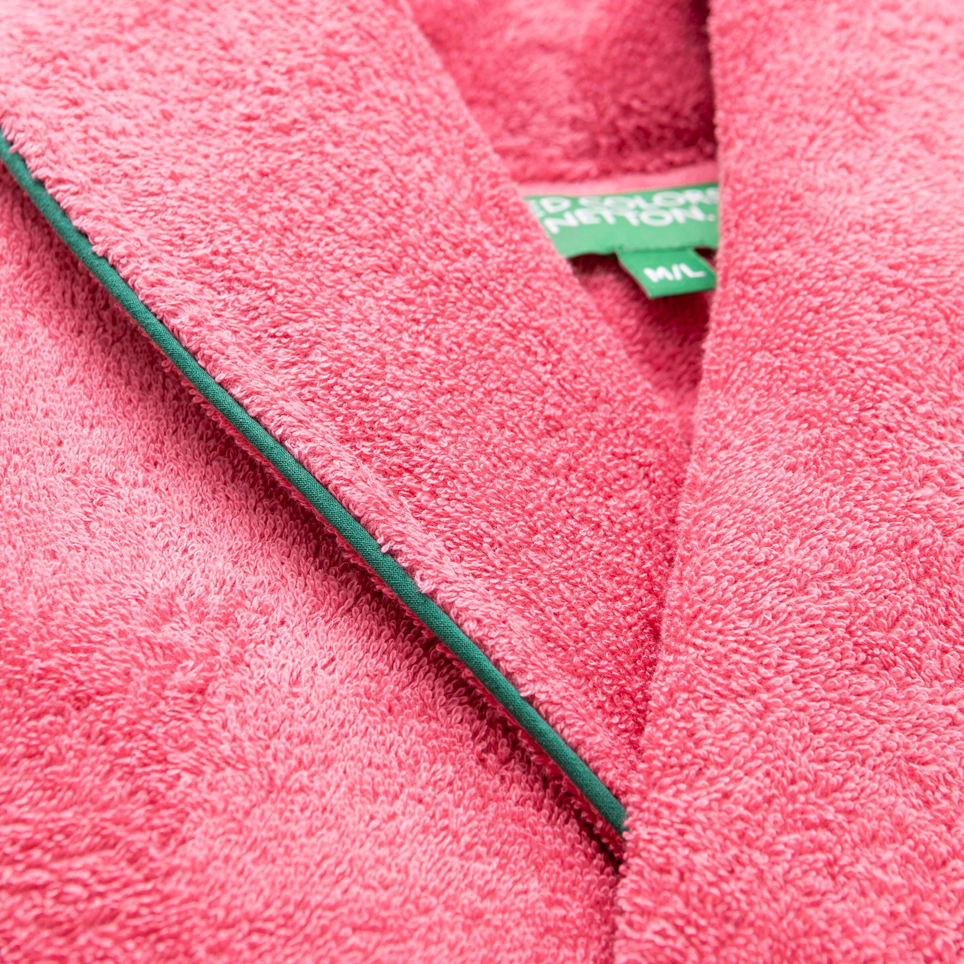 Albornoz S/m 420gsm 100% Algodon C/ Logo Bordado Rosa Core Benetton_2