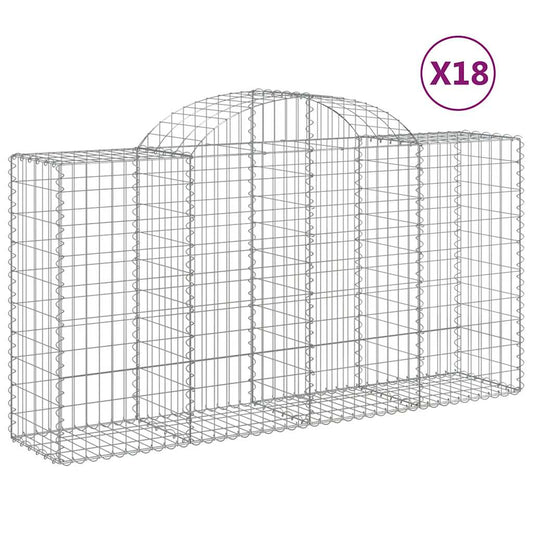 Cestas De Gaviones 18 Uds Forma De Arco Hierro 200x50x100/120cm_0