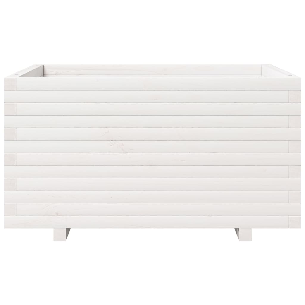 Jardinera Madera Maciza De Pino Blanco 90x60x49,5 Cm_4