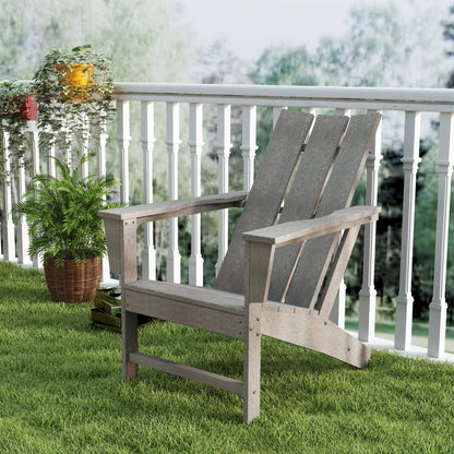 Outsunny Silla Adirondack Exterior Carga 120 Kg 75x83x90 Cm Gris Oscuro_3