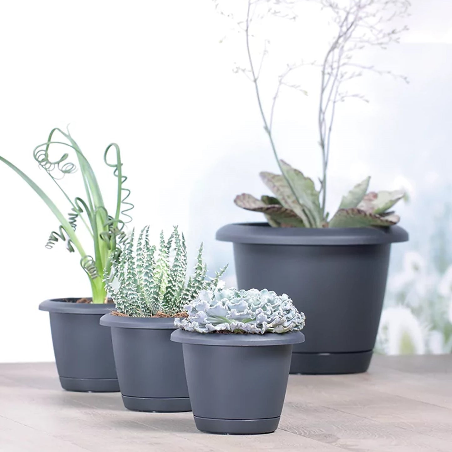 Maceta Respana Basic , Dimensiones (mm) 390x390x273, Color Antracita