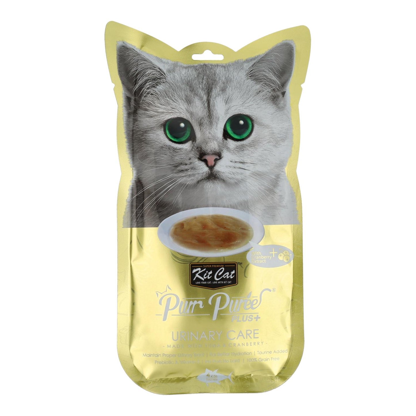 PurrPuree Plus Cat Kit - Kit de Cuidado Urinário com Atum Cat 4x15 g Snack cremoso para gatos