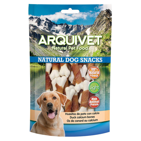 Petisco natural para cães: Ossos de pato com cálcio Arquivet 100g