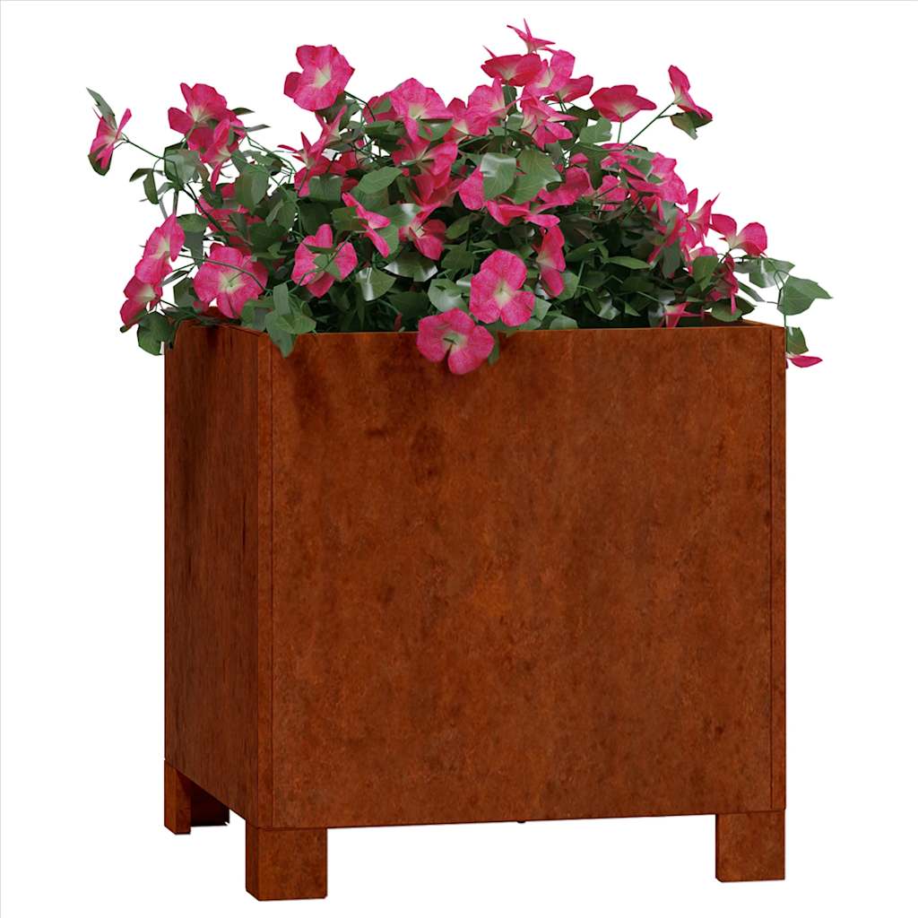 Jardineras Con Patas 2 Uds Acero Corten Oxidado 30x30x30 Cm_2