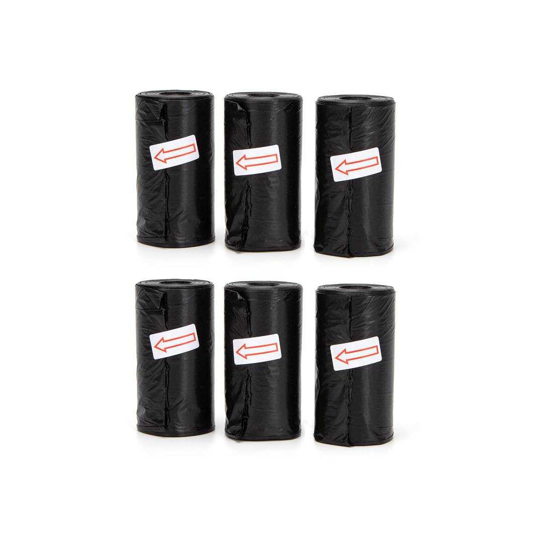 Sacos biodegradáveis ​​para cocó 6 rolos pretos - 90 sacos Nobleza
