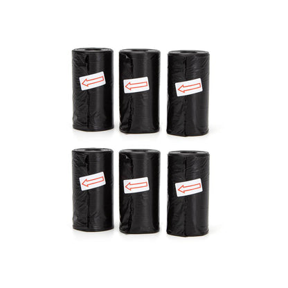 Sacos biodegradáveis ​​para cocó 6 rolos pretos - 90 sacos Nobleza