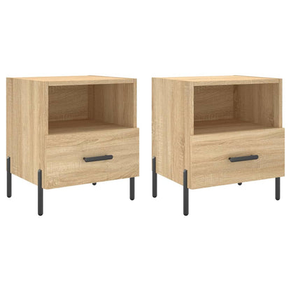 Mesita Noche 2 Uds Madera Ingeniería Roble Sonoma 40x35x47,5 Cm_0