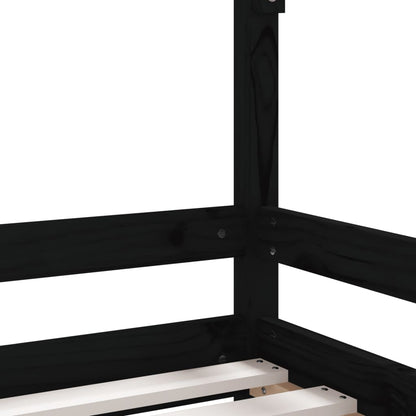 Estructura De Cama Para Niños Madera De Pino Negro 90x190 Cm / Vetonek_2