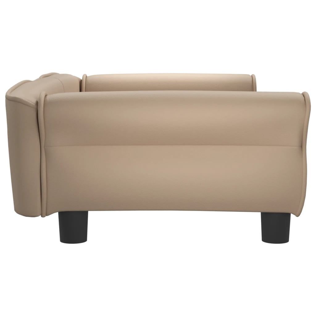 Cama Para Perros De Cuero Sintético Color Capuchino 95x55x30 Cm / Vetonek_3