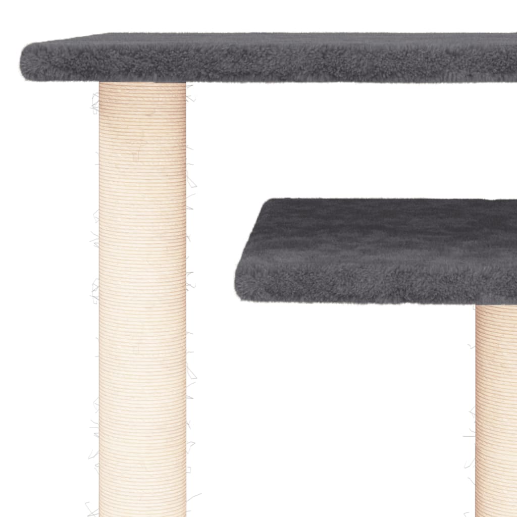 Postes Rascadores Para Gatos Con Plataformas Gris Oscuro 62,5cm_4