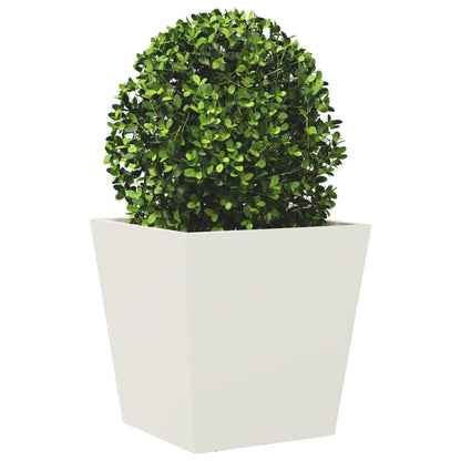 Jardineras 2 Unidades Acero Blanco 40x40x40 Cm_3