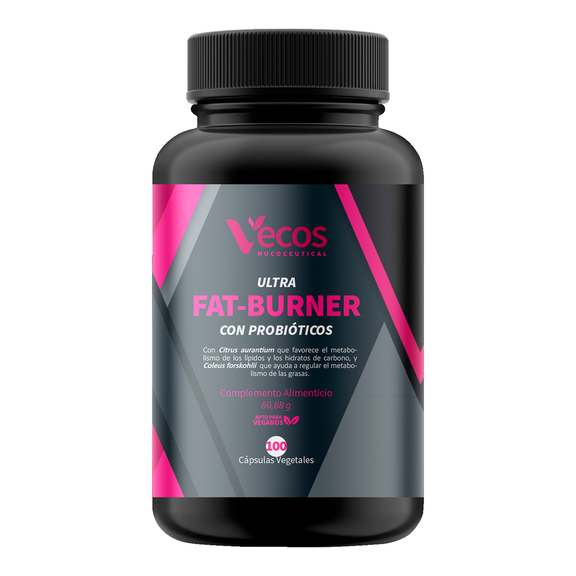 Fat Burner Vecos 100 Cápsulas | Metabolismo, Control Del Peso Y Efecto Saciante | Fórmula Termogénica Completa_0