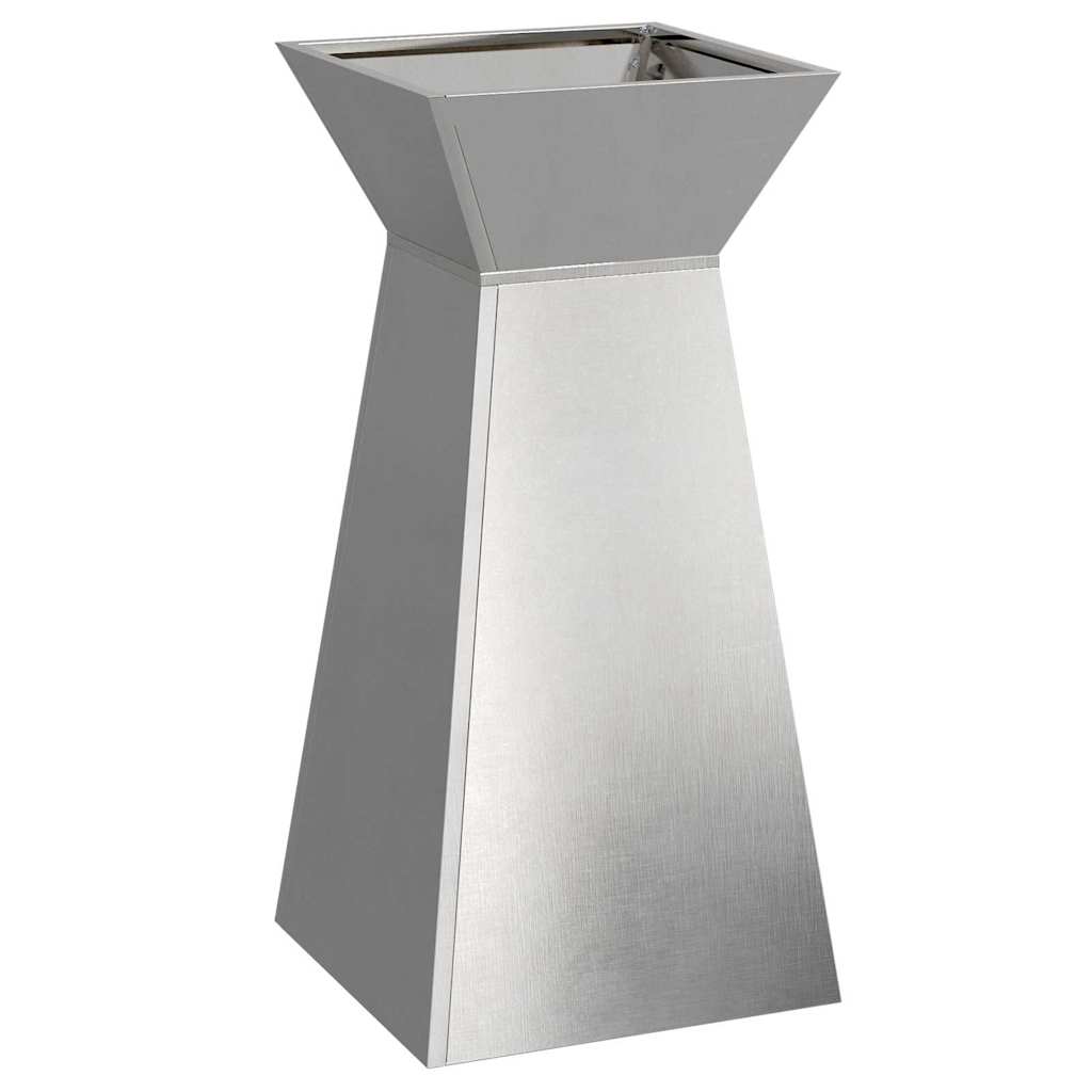 Maceta Pilar 2 Uds. Plateado 35 X 35 X 73 Cm Acero Inoxidable_4