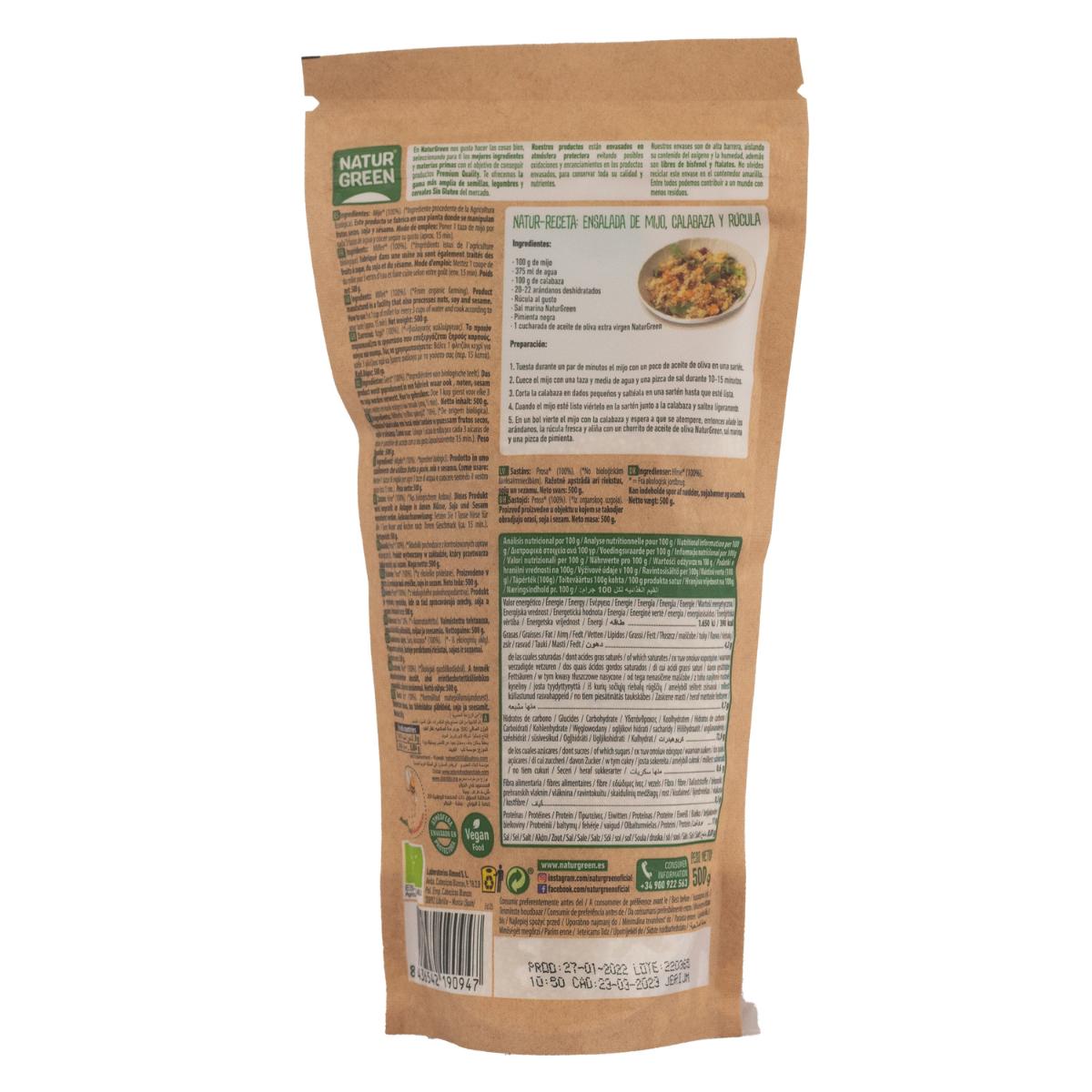 Painço Biológico Naturgreen, 500 g
