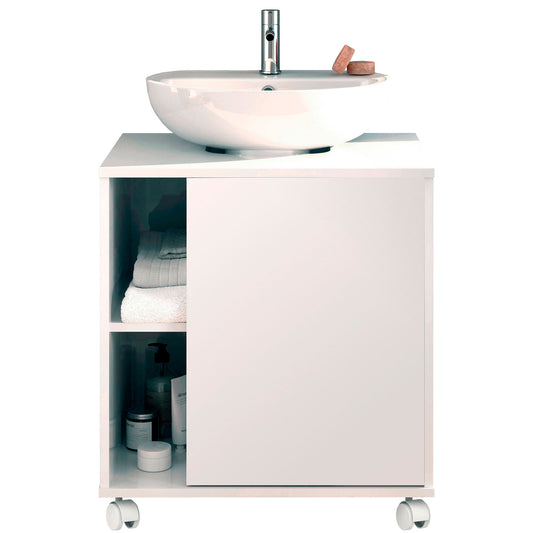 Mueble Baño Bajo Lavabo Pie Armario Auxiliar Para Lavabos Con /sin Pedestal 64x59x45 Almacenaje, Briebe, Esencia, Blanco_0