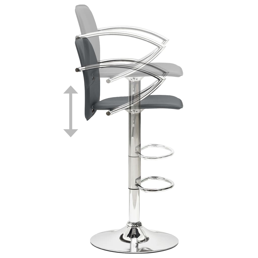 Taburetes De Cocina 2 Unidades Cuero Sintético Gris_4