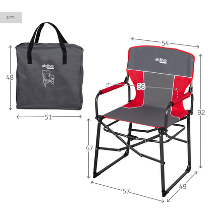 Pack 2 Sillas Plegables Camping Antivuelco C/plegado Compacto Gris Aktive_3