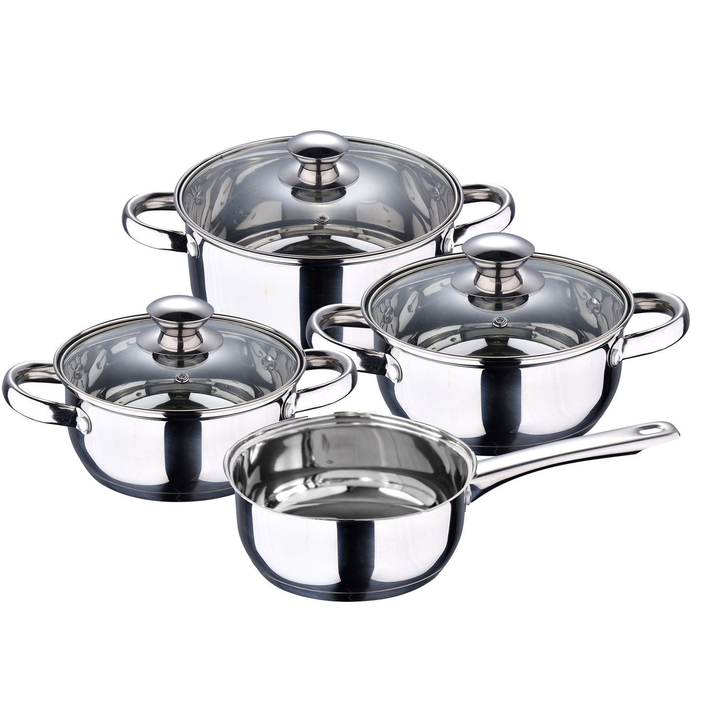 Batería De Cocina 7 Piezas San Ignacio En Acero Inoxidable + Juego De 3 Sartenes 16/20/24 Cm San Ignacio_3