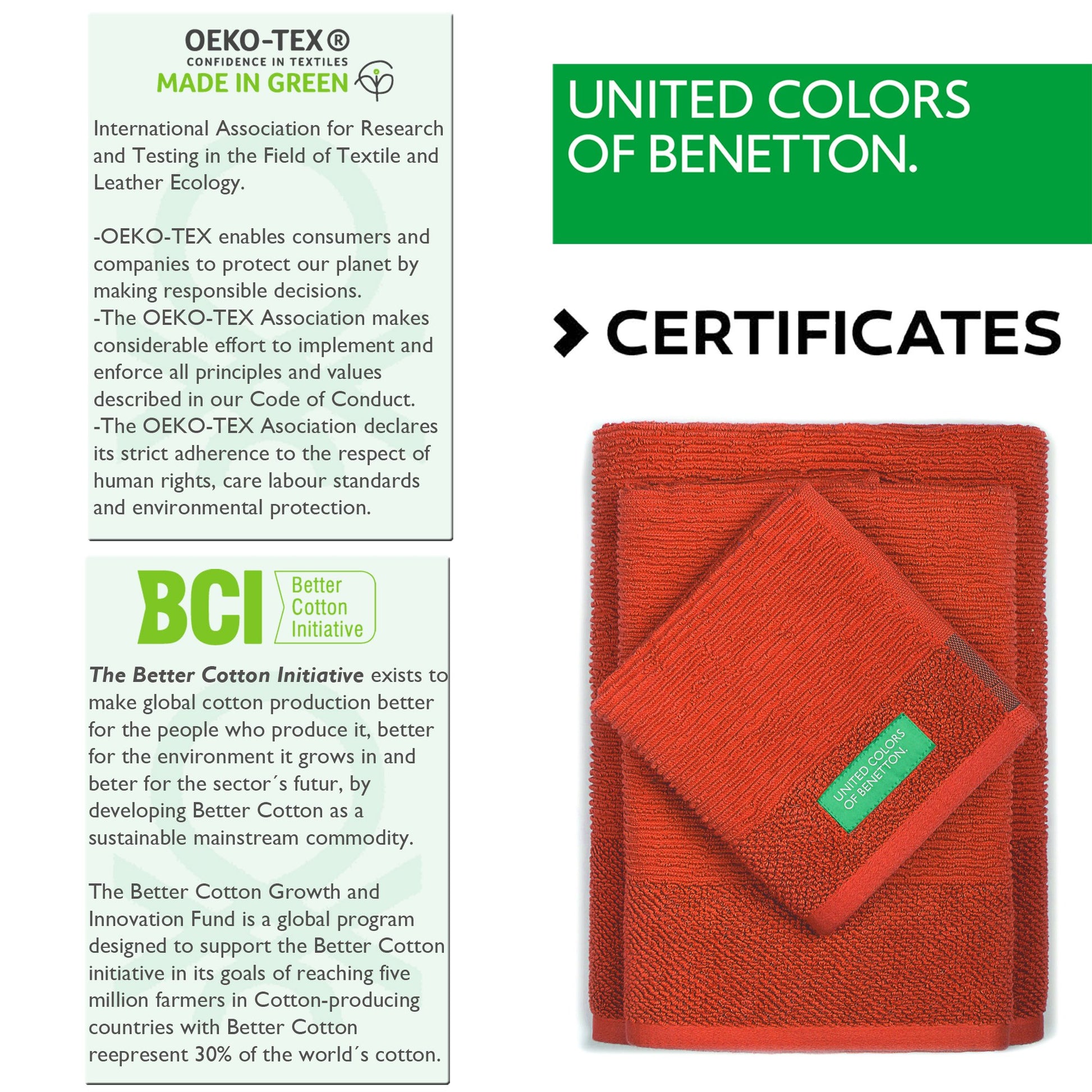 Set 3pcs Toallas De Baño (30x50+50x90+70x140cm) 450 Gsm 100%algodon Rojo Casa Benetton_3
