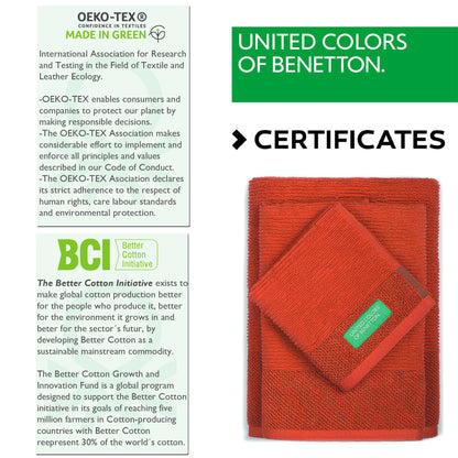 Set 3pcs Toallas De Baño (30x50+50x90+70x140cm) 450 Gsm 100%algodon Rojo Casa Benetton_3
