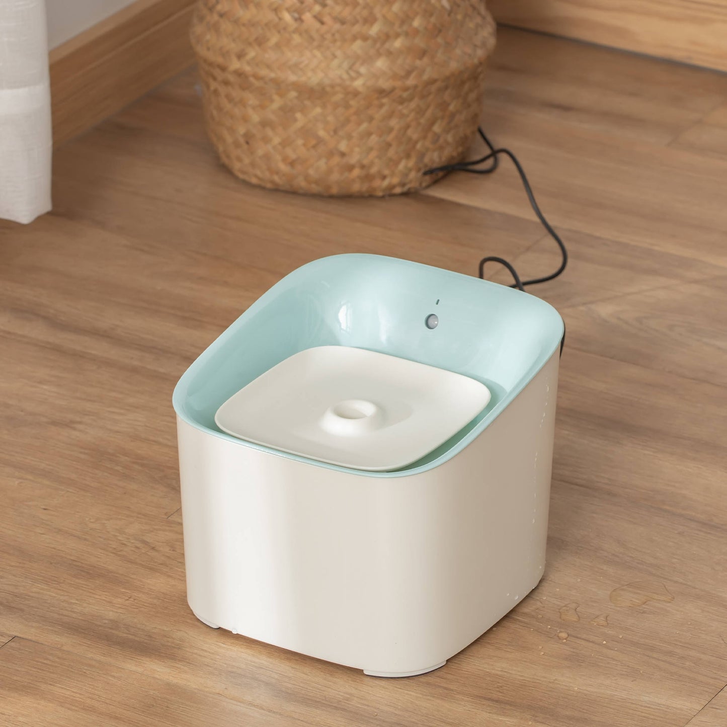 Pawhut Fuente De Agua Para Gatos 3l Con Sensor Infrarrojos 3 Modos Luz Led Azul_1