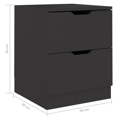 Mesita De Noche Madera De Ingeniería Negro 40x40x50 Cm_4