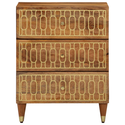 Mesita De Noche Madera Maciza De Mango 50x33x62 Cm_0