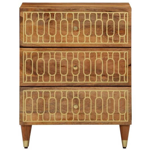Mesita De Noche Madera Maciza De Mango 50x33x62 Cm_0