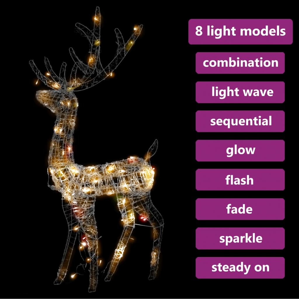 Vidaxl Adorno De Reno De Navidad Acrílico De Colores 140 Leds 120 Cm_4