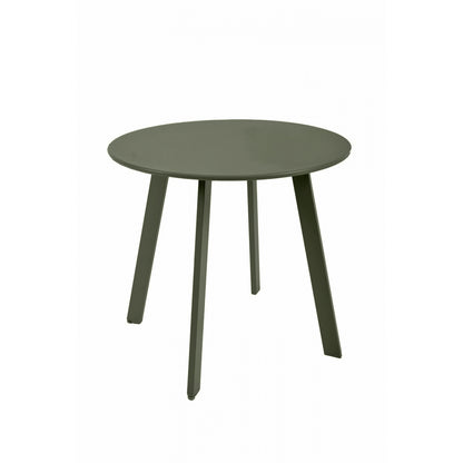 Mesa Auxiliar, Mesa De Jardín Redonda Caqui Acero Epoxi 49x45cm- Muebles De Jardín_0