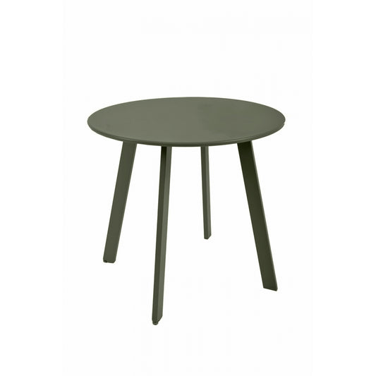 Mesa Auxiliar, Mesa De Jardín Redonda Caqui Acero Epoxi 49x45cm- Muebles De Jardín_0