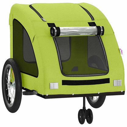 Remolque De Bicicleta Mascotas Hierro Tela Oxford Verde_4