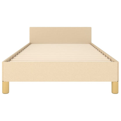 Estructura De Cama Con Cabecero De Tela Color Crema 80x200 Cm / Vetonek_2