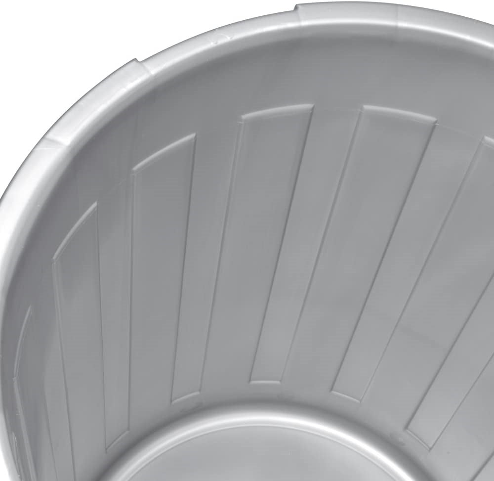 Cubo De Basura / Papelera Polivalente Con Tapa Cerrable, Muy Grande, Plástico Resistente (pp), 50 L, Mats, Plateado_2