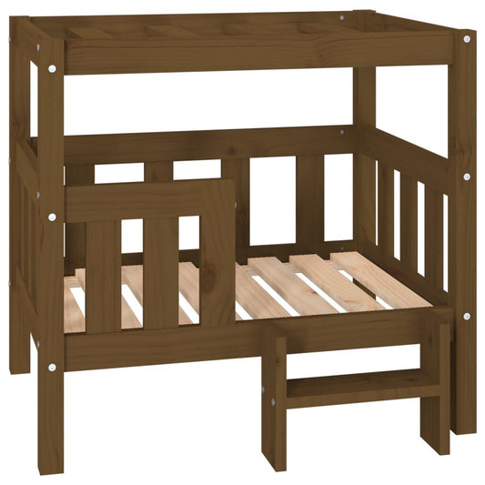 Vidaxl Cama Para Perros Madera Maciza Pino Marrón Miel 75,5x63,5x70 Cm_0