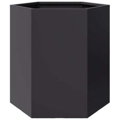 Jardinera Hexagonal Acero Negra 46x40x45 Cm_0