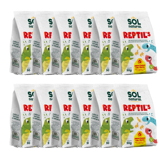 Pack 12x Bolachas Infantis de Aveia e Frutas Bio Sol Natural 90 g