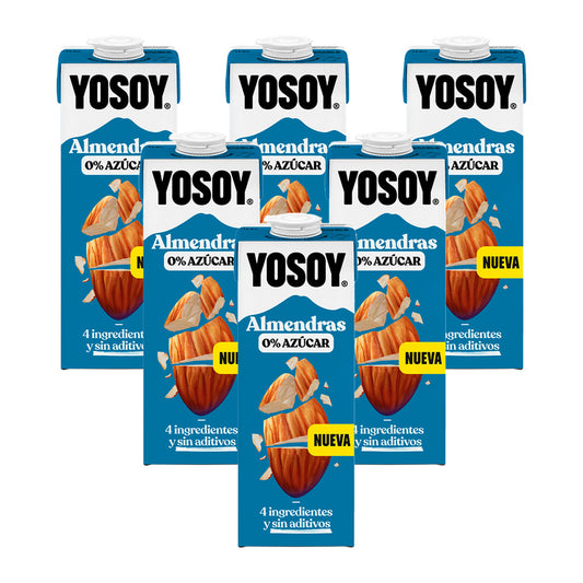 Pack de 6 bebidas Yosoy 0% Açúcar Amêndoa 1L